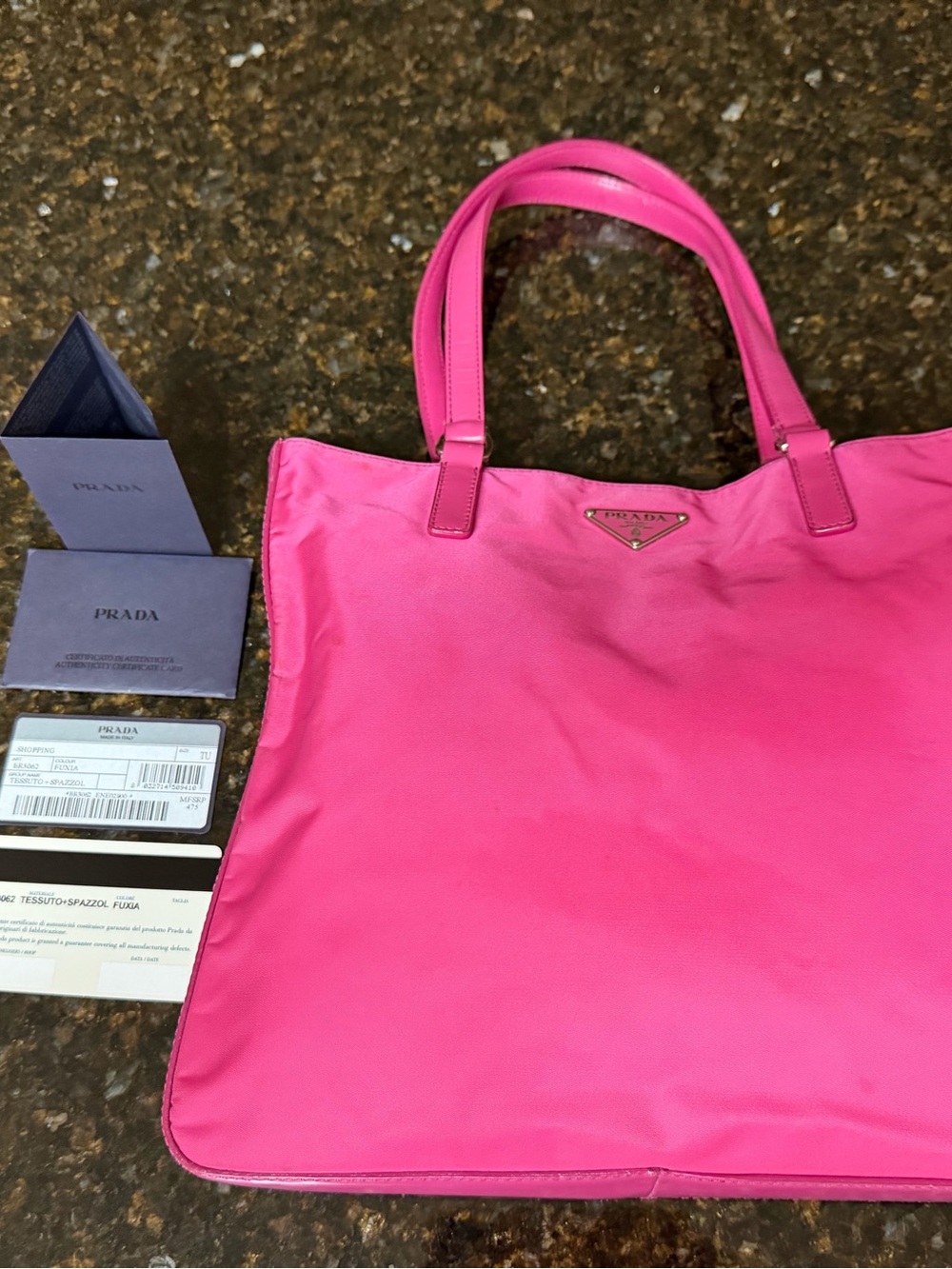 Prada Magenta Nylon Tote with Leather Handles - Picture 4 of 15